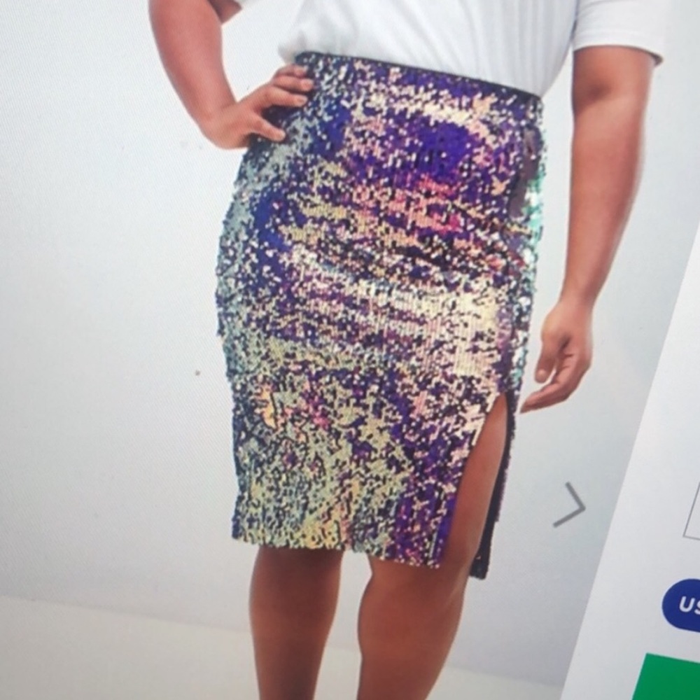 ASOS curve Rainbow sequin skirt size 20
